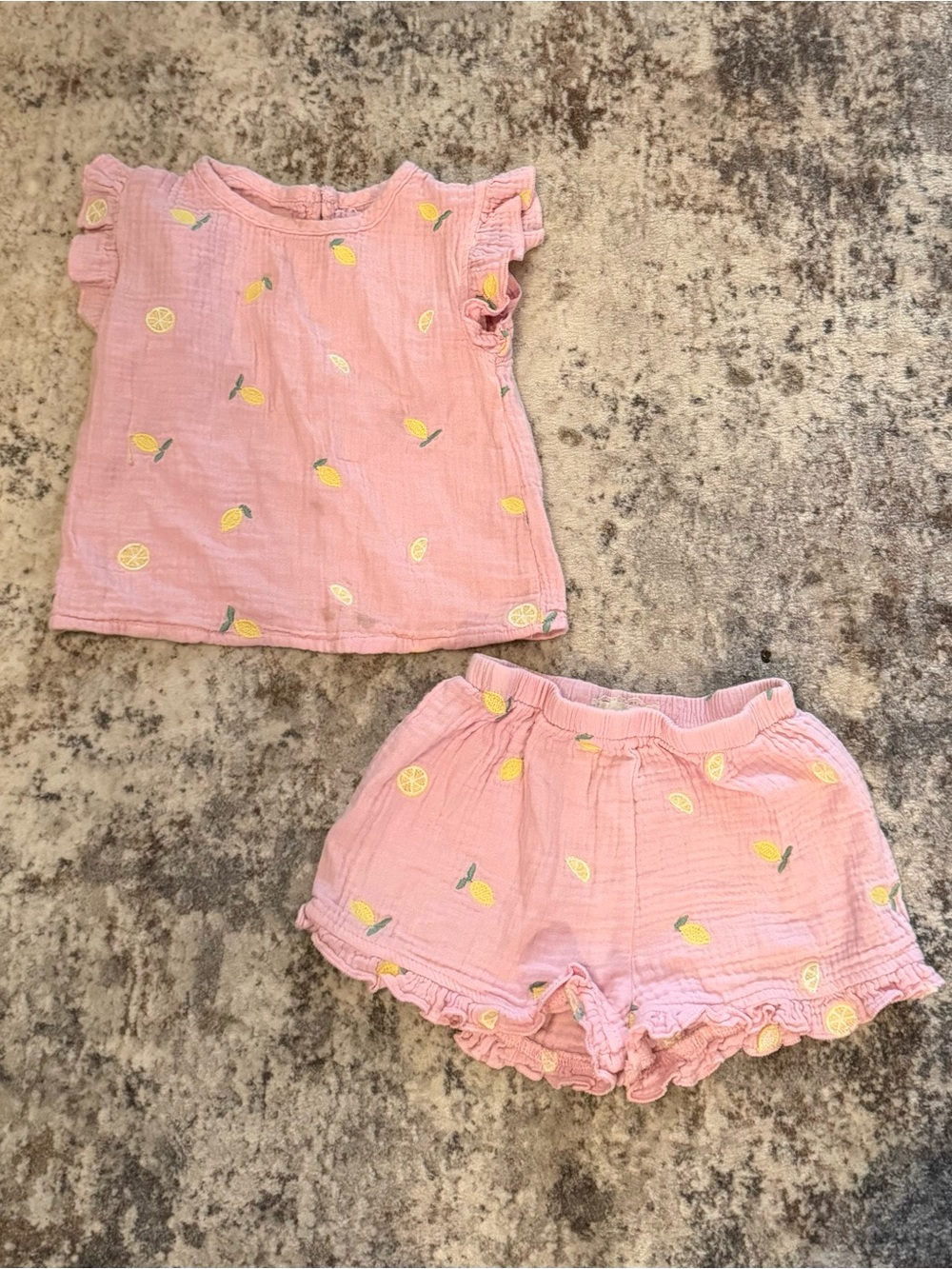 btween Pink Lemon Print Girls' Set